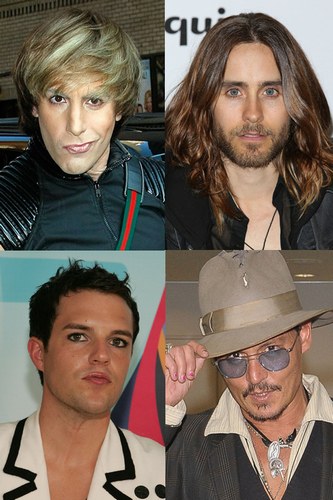 Some of these celebrity men decided to dabble in make-up and even wear their hair long! But they still look good!
