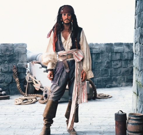 Captain Jack, played by Johnny Depp, makes one smexy guy in his metro sexual look! Back in the days of pirates, men often wore laces, silks, satins, puffy sleeves, and long hair; styles we'd generally think are feminine! Well, Johnny Depp made this style popular again with this role.